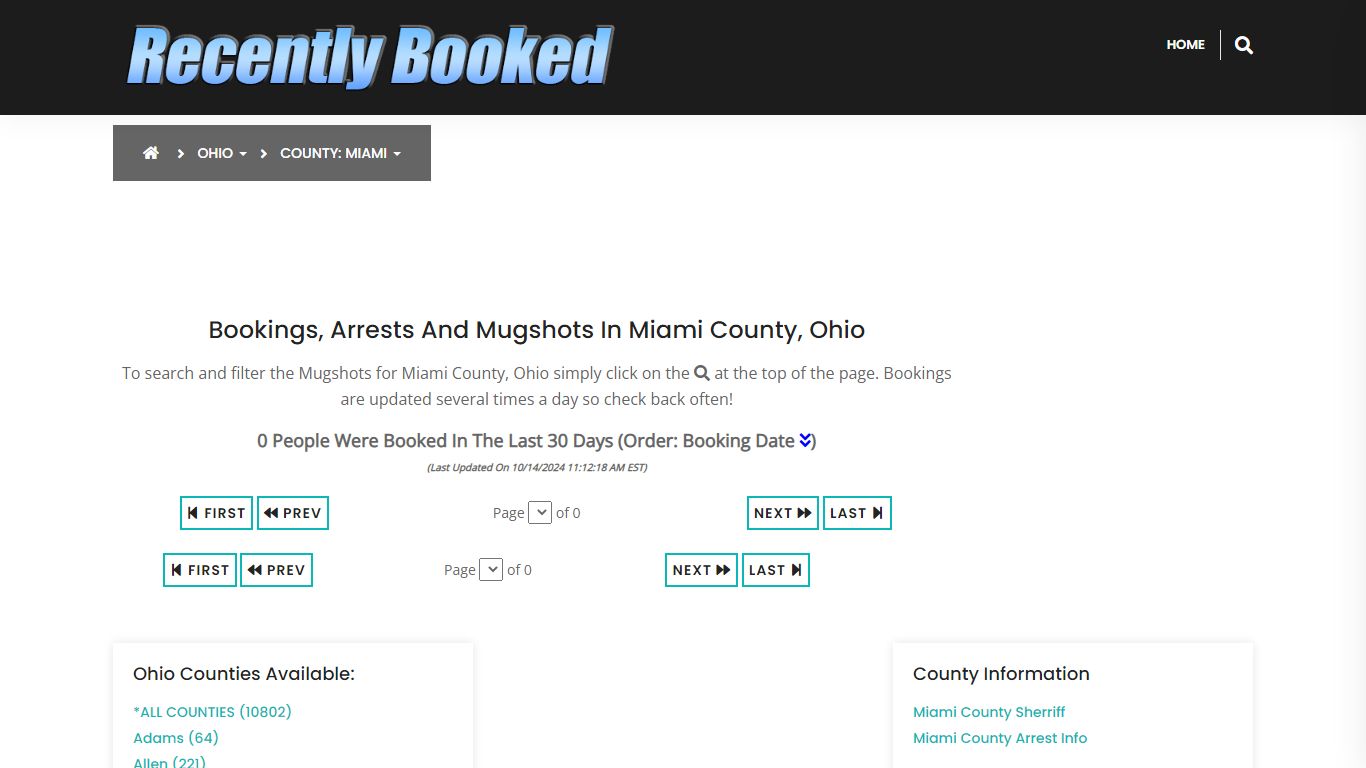 Bookings, Arrests and Mugshots in Miami County, Ohio - Recently Booked